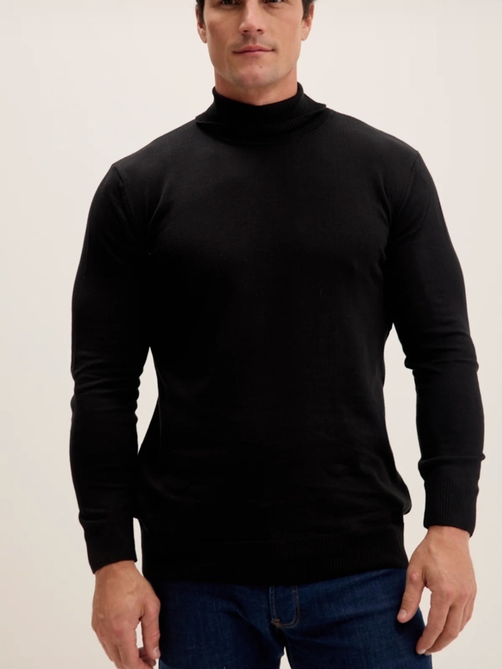 Ron Thomson Roll Neck Knit Sweater - Black